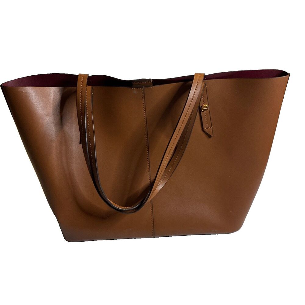 J.Crew Devon Bonded Leather Tote Women’s Tan Brown Large Shoulder Bag